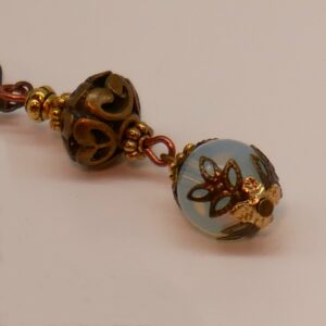 Ohrhänger Opalithperle und Bronze