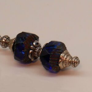 Ohrhänger blaues böhmisches Glas